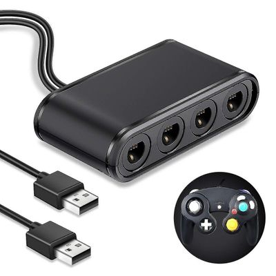 Game Cube Gc / Wavebird Nintendo Switch Wii U PC USB-ohjaimen sovittimen muunnin musta