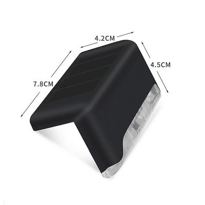 1/4/8/16Pcs førte sol trappe lampe ip65 vandtæt udendørs havesti værftet gårdhave haven dekoration Sort sag White 8pcs