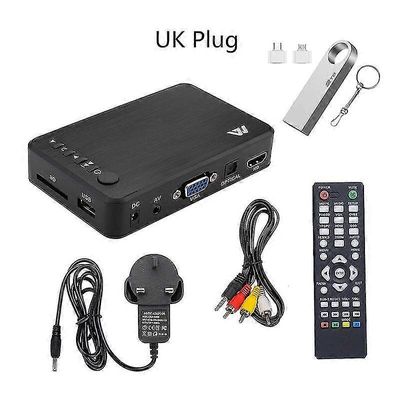 Full HD -multimediasoitin, ulkoinen USB-kiintolevy, mediasoitin, automaattinen toisto, yhteensopiva TV-boksi, TV-video, AV, MKV, Avi Lisää 2 Tt:n U...