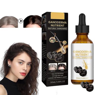 Anti-grånende hårserum, antigråt hårserum, ganoderma næringsstof naturligt mørkere serum, fremmer sundere og tykkere hår Anti-gråt hår Gro 2 Pcs