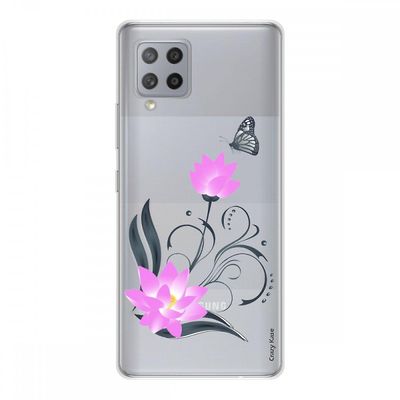 Crazy Kase Hull Til Samsung Galaxy A42 5g Silikone Fleksibel 1 Mm, Lotus Flower og Butterfly
