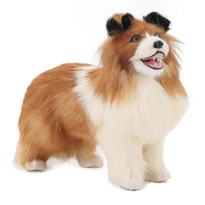 Elävä täytetty koira keltainen valkoinen hiukset pehmeä pehmo pörröinen realistinen koiran tyynylelu olohuoneeseen makuuhuone