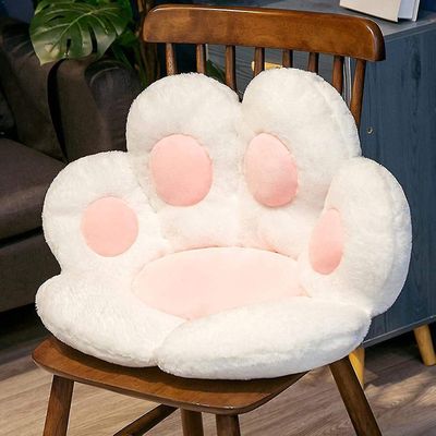 Cat Pote Pute Cute Seat Cushion Cat Paw Form Lazy Sofa Bear Paw Kontorstol Pute Koselig Varm plysj Sofa Z Rosa