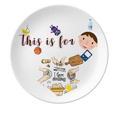 Jeg elsker madlavning dumplings kartoffel søn dessert plade dekorative porcelæn 8 tommer middag hjem