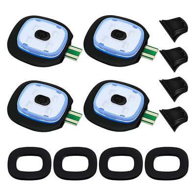 USB-oppladbart lys for LED-strikkelue, 4 stk, sterk middels og svak lysmodus LED-lue svart