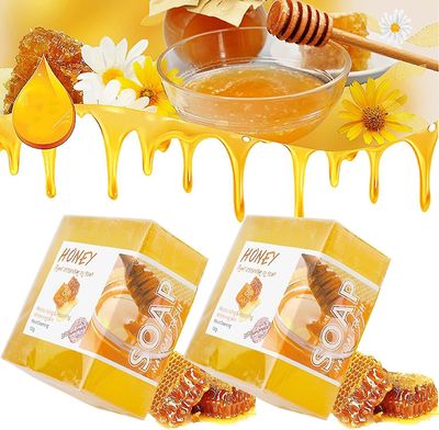 Gurkemeie Honning Såpe Bar Lavado Essentials, Gurkemeie Soap Bar For Akne Mørke flekker Hyperpigmentering Remover 2 Pcs