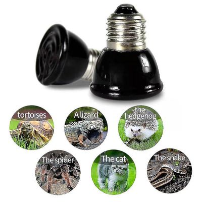 220v Oppvarming Lampe Svart Keramisk Kjæledyr Varmere Pære Broder Kyllinger Skilpadde Lizard Reptil Lys 75W