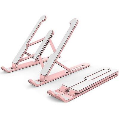 Verstellbarer Laptop-stnder, Belfteter Laptop-riser, Kunststoff- und Aluminiumhalterung, Kompatibel Mit 10- Bis 15,6-zoll-notebook-computern (rosa)