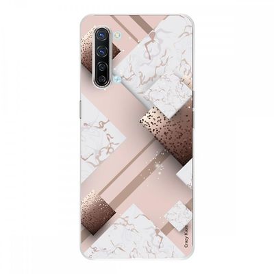 Crazy Kase Hull For Oppo Find X2 Lite i silikone Soft 1 Mm, Pink Marmor og Chokolade