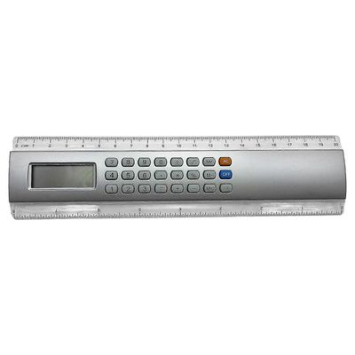 Viivain Laskin Monitoiminen Laskenta 20cm Mini Persoonallisuus 8 numeroa Kädessä pidettävä Laskin Viivain kouluun Hopea