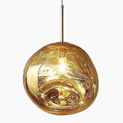 DeliaWinterfel 1st Glas ljuskrona Ball Melt Led hängande lampor Guld 40CM