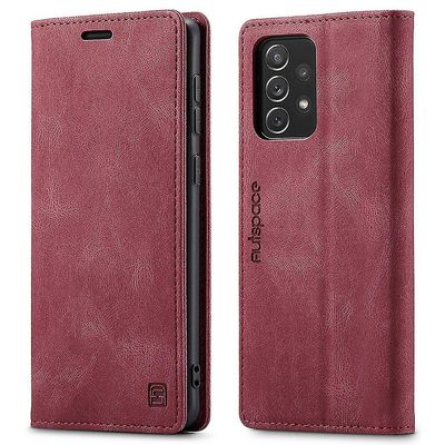 Autspace A01 -sarja Samsung Galaxy A53 5g Retro matta pu nahkainen pu nahka lompakon kääntöteline, jossa on Rfid-eston iskunkestävä magneettinen su...
