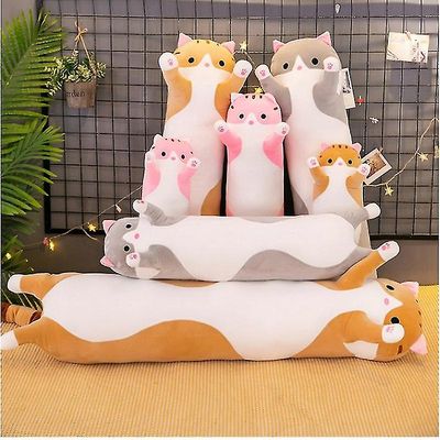 50-150cm Giant Size Long Soft Pillow Cushion Cat Plysj Leker fylt Populære bursdagsgaver Jenter Kid's Present Svart 50cm