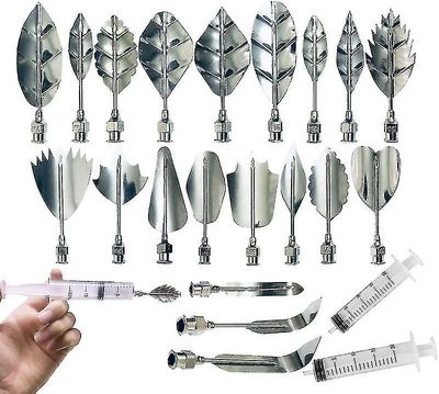 Rustfritt stål Blomster 3d Leaves Jelly-art-verktøy Cake Needles Pudding-dyse Jelly Tools-subaoe