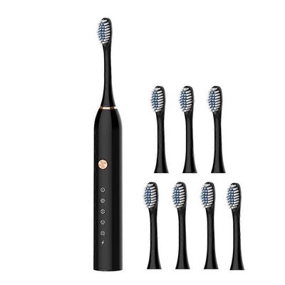 Suosittu Sonic-sähköhammasharja 5 vaihdetta USB LADATTAVA VALKAISEVA HAMMASBRUS Hadvanced suunhoitotekniikka, joka sopii aikuisille J211 MUSTA 8H