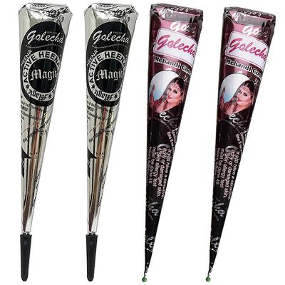 Amyi 4 kpl Henna Väliaikainen tatuointi Luonnollinen tatuointi Väri Musta ja ruskea Väliaikainen Mehndi-tatuointitarra Väliaikainen tatuointi tatuo...