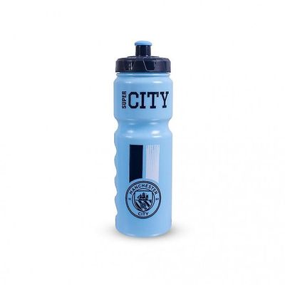 Manchester City FC Super Cityn muovinen vesipullo Sininen/musta One Size