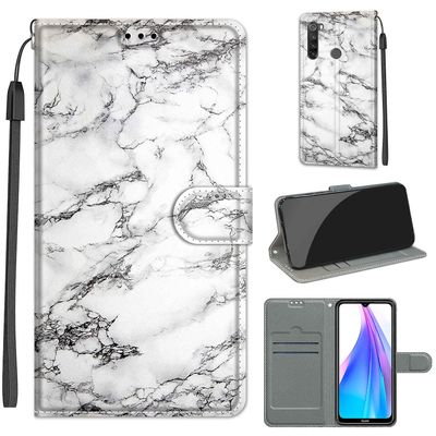 Foxdock Kompatibel med Xiaomi Redmi Note 8t White Marble Mobile Case