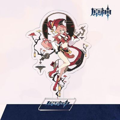To-dimensionelle Yuanshen Spil Thunder General Gan Yu Walnut Akryl Beslag Style 3