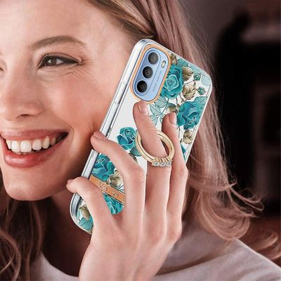 Kukat Tpu-kotelo Motorola Moto G31 / G41: lle Blue Rose