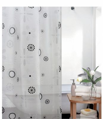 Blue Canyon Blomsterdesigner Peva badeforhæng 180 x 180cm Hvid