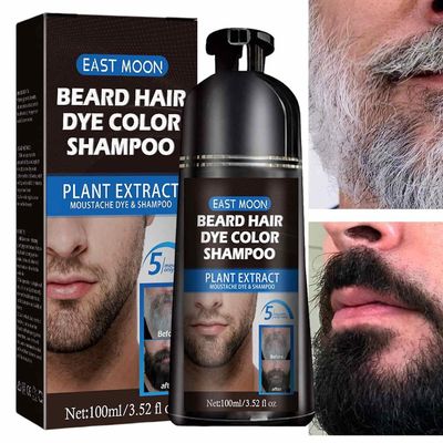 Nspiel Instant Hair Dye Shampoo 3 I 1, Herbal Beard Hair Color Shampoo til mænd 100% grå hårdækning, sort hårfarve farve på 5 minutter 1stk - 100ml