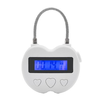 Smart Time Lock LCD-skjerm Time Lock Multifunksjon elektronisk timer, vanntett USB oppladbar midlertidig timer hengelås