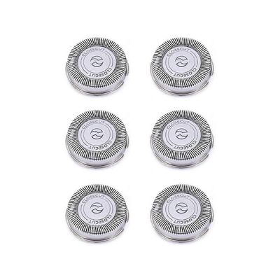 6Pack SH30 vaihtopäät parranajokonesarjoihin 3000, 2000, 1000 ja S738, kestävillä terävillä terillä Hopea