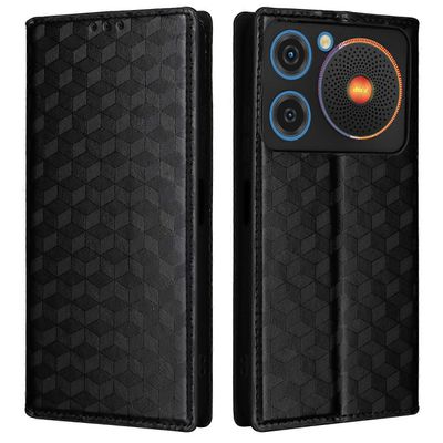 ZTE nubia musiikkilompakkokotelo rombi painettu nahka puhelimen kansi - musta Monivärinen Black
