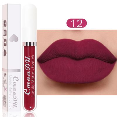 Cmaadu 18 Farve læbestift Mat Non-stick Cup Vandtæt Langtidsholdbar Lip Gloss Cmaadu18scc 12