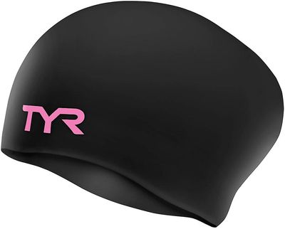 TYR Langt hår rynke gratis silikon cap Black/Pink