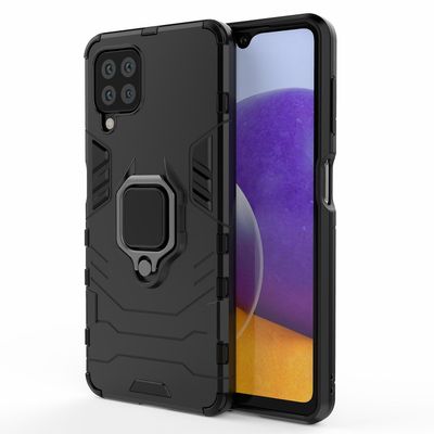 PC TPU hybridi puhelimen kotelon kansi rengaspidikkeellä jalusta Samsung Galaxy A22 4G: lle (EU-versio)