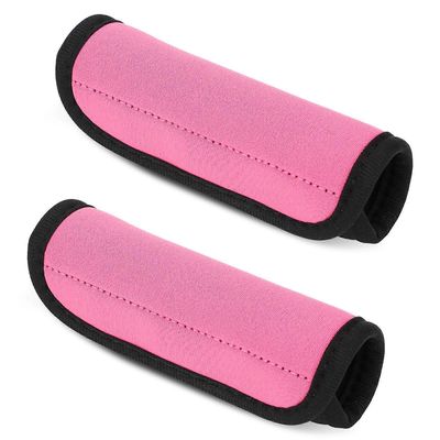 Shmshng 4PCS matkalaukun kahvan kääre, matkalaukkujen matkatavaratunnisteet, kahvan suojakansi, lastenrattaiden käsineet Vaaleanpunainen