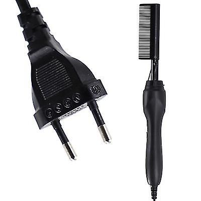 Coosilo Elektrisk glattejern Børste skæg / hår Kam, Curling Iron Hot Hair Flat Tools sort