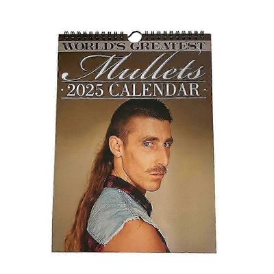 Vuoden 2025 Est Mullets Hanging Calendrier New Year PLR täyteaineille
