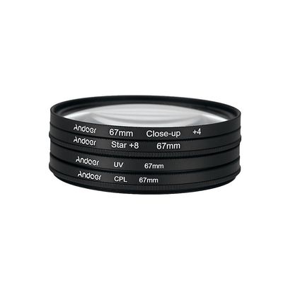 Andoer 67mm UV + CPL + lähikuva + 4 + tähden 8 pisteen suodatin pyöreä suodatinsarja pyöreä polarisaattorisuodatin 67 mm