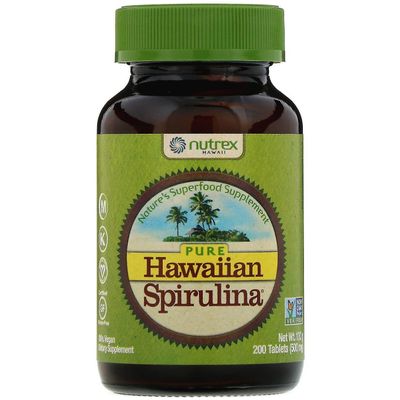Nutrex Hawaii, Ren Hawaiian Spirulina, 500 mg, 200 Tabletter