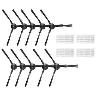 10kpl sivuharja+4kpl suodatin Hepa for Briciola 2711 2712 2713 2717 ROBOT Puhdistusosien lisävarusteet harmaa