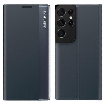 Samsung Galaxy S21 Ultra 5G View -ikkunan puhelimen kansi PU-nahkainen jalustakotelo Monivärinen Style F