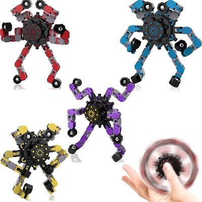 AIR 4Pcs Transformable Finger Gyro Spinner Funny Finger Chain Robot Legetøj Deforme Mekanisk Spiral Twister 4 Pcs