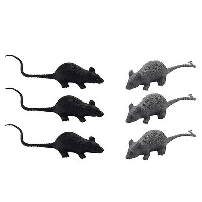 6 stk Ny ejendommelig simulering Mini Mouse Model Realistisk Terror Mouse Figurer Lille falsk mus Nyhed Legetøj Børns Halloween Toy Joke Prank