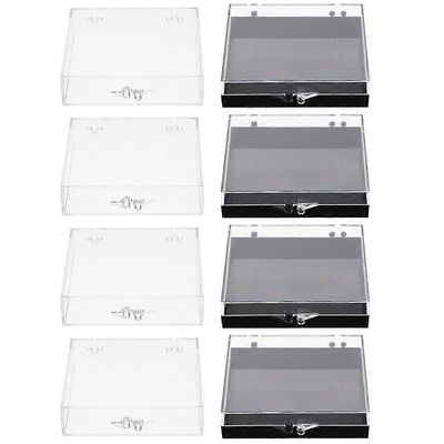 8kpl kynsien kärkilaatikko paina kynsien säilytyskoteloa väärennetty kynsien järjestäjä kotelon pakkauslaatikko Musta läpinäkyvä 7x7x1.6cm