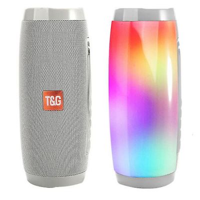 bærbar Bluetooth høyttaler stereo subwoofer pc mobil ledet musikk boks lydboks - vis original tittel Sølv