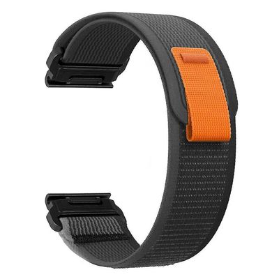 For Garmin Tactix 7 Pro / Fenix 7X / Fenix 6X Pro 26mm Nylon Watch Band Trail Loop håndleddsstropp Grå/grå Other Smartwatch Models