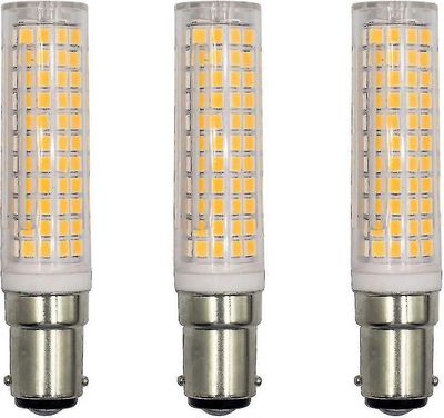 Ba15d LED-lamppu, energiansäästöpohja 15w, jääkaappiin/ompelukoneeseen/pöytään lamppu AC230v, 3 kpl pakkaus (lämmin valkoinen 3000k) [energialuokka...