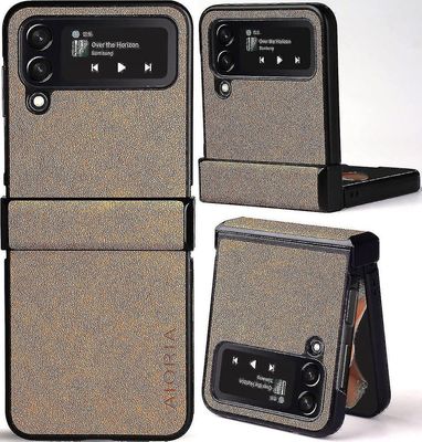 Samsung Galaxy Z Flip 4 -kotelolle retro-nahkainen saranansuojakotelo yhteensopiva Samsung Galaxy Z Flip 4 Oranssi