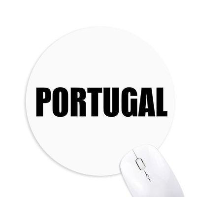 Portugal Land Navn Sort Runde Skridsikker Gummi Musemåtte Game Office Musemåtte