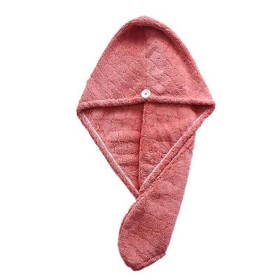 Yunshu Mikrofiber Hårtørring Håndklæder Hætte, Tør Wrap Cap Med Knap rød