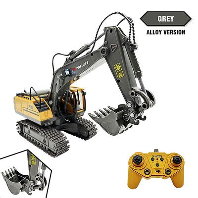 RC Gravemaskin Dumper Bulldoser 1 / 20 2,4 GHz 11ch Rc Truck Engineering Kjøretøy Pedagogiske leker for barn med lett musikk gaver Exca grå legering