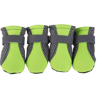 Varychmoo 4pcs Pet Hund Kat Anti-slip Sko Hvalp Støvler Feet Beskyttende Støvletter Grøn L